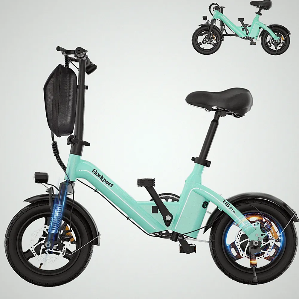 14'' Folding E-Bike City Electric Bike Mini Bicycle Peak 750W Motor 20MPH Ebike