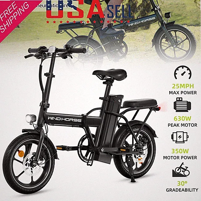 16" Electric Bicycle with Removable Battery E Bike with two Seat Commuter E Bike