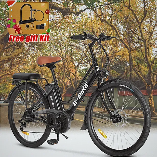 26" Electric Bike 500W City 7-Speed Cruiser Bicycle Adults Commuting E-Bike US