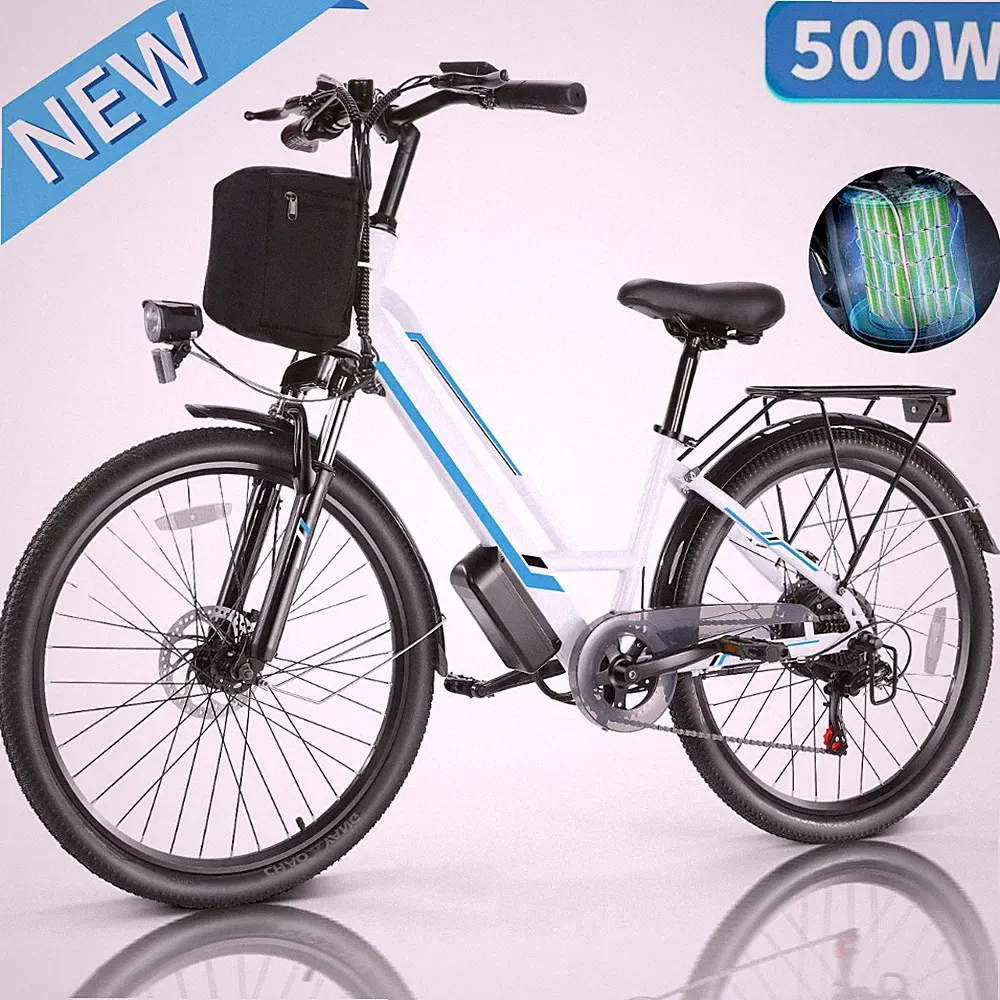26" Electric Bike 500W City Cruiser Bicycle Beach eBike➕48V Removable Li-Battery
