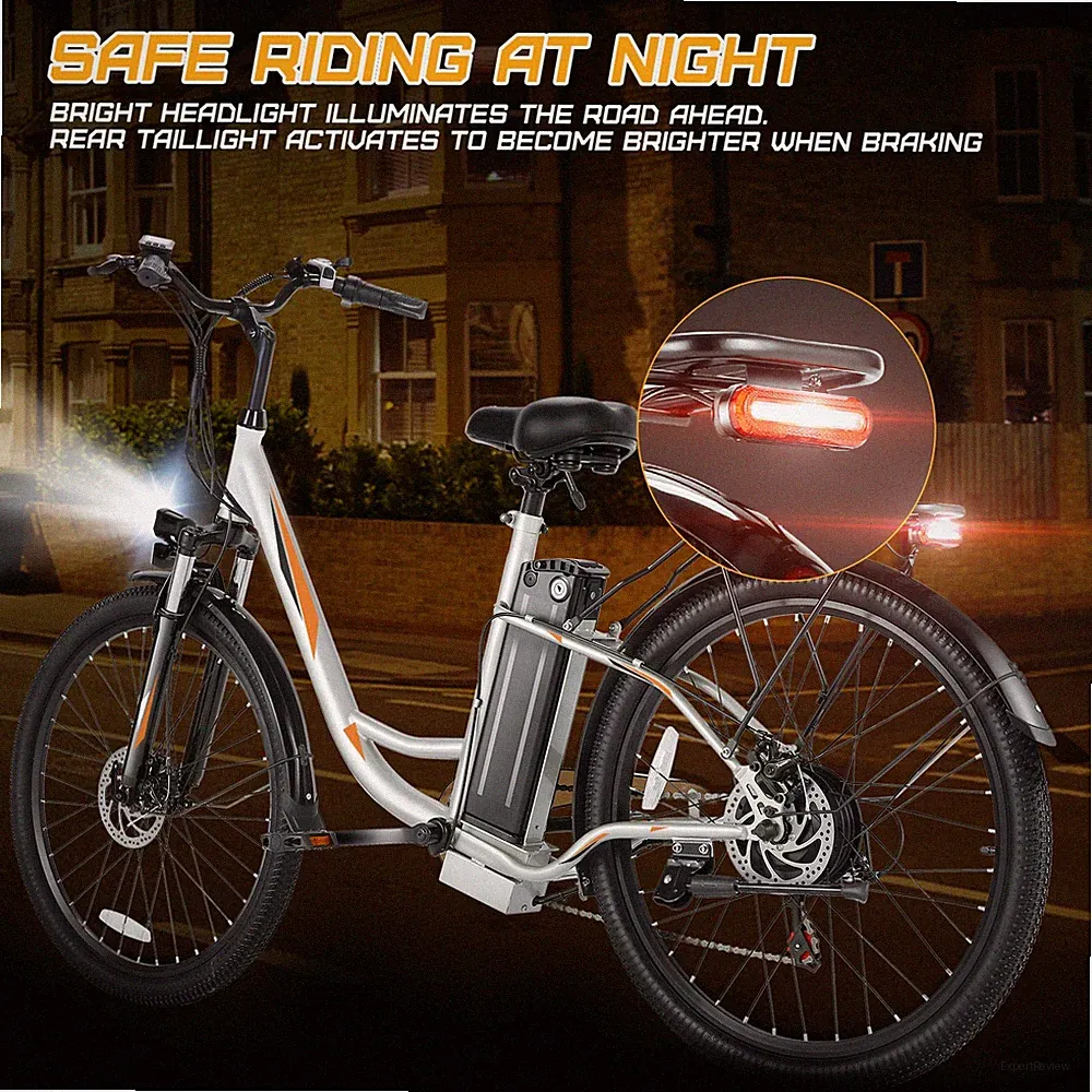 26" Electric Bike for Adults Beach Cruiser Bicycle E-Bike w/48V LI-Battery & LCD