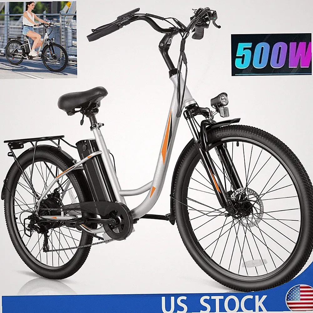 26inch Electric Bike 500W Commuting E-Bikes w/48V Battery Beach Cruiser Bicycle⚡