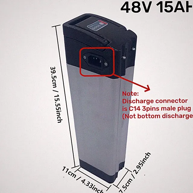 48V 15Ah 1000W Ebike Battery Pack Lithium Ion with 30A BMS for Electric Bicycle