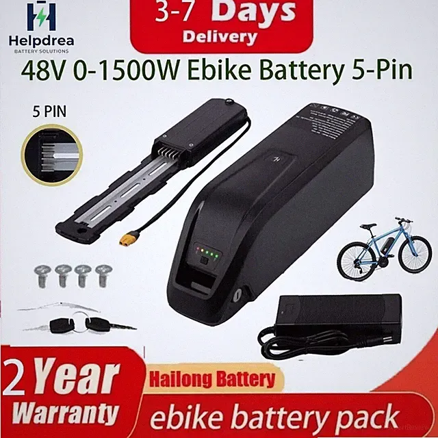 48V 500W 750W 1000W 1500W Hailong Ebike Battery Electric Bike Lithium kit 5-Pin