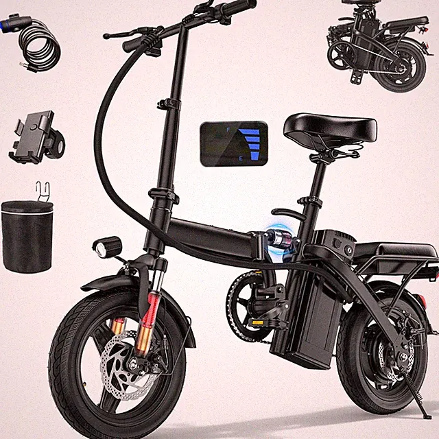 560W E-bike Folding Electric Bike 48V Commuter City 14" Lightweight For Adults