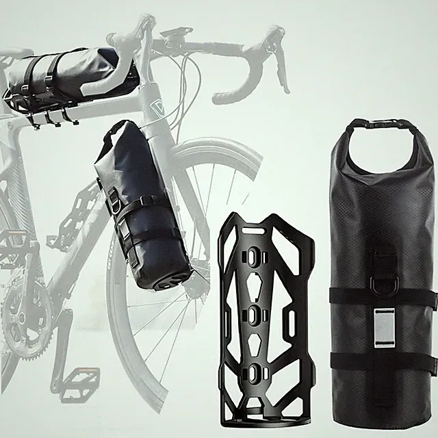 5L Bike Fork Bag with Multipurpose Cage for Cycling Touring,Lightweight Bicyc...