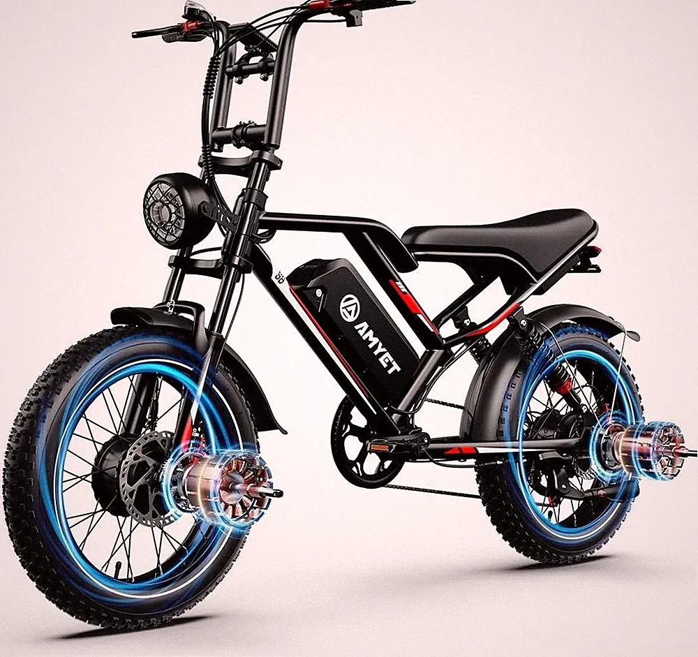 AMYET S8 Electric Bike Adult 2000W Dual Motor AWD 48V 25Ah e bike e Bicycle US