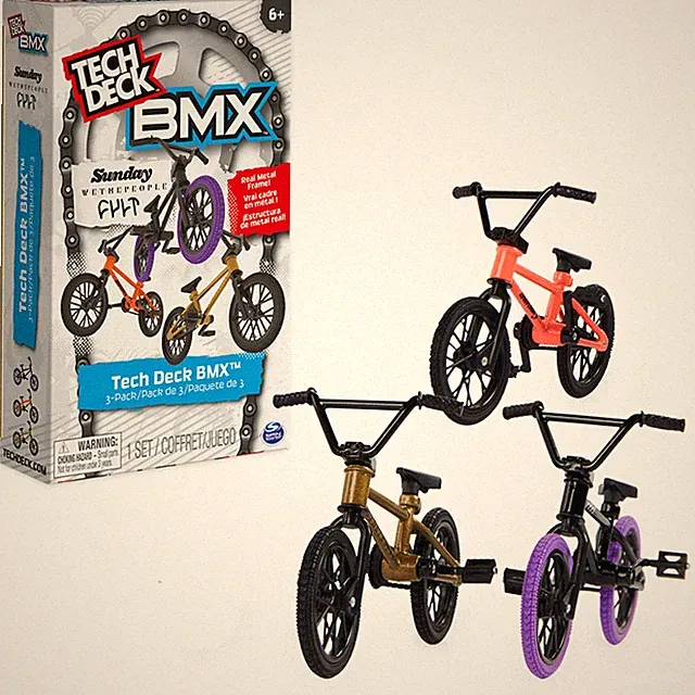 BMX Finger Bike 3-Pack, Collectible and Customizable Mini BMX Bicycle Toys...