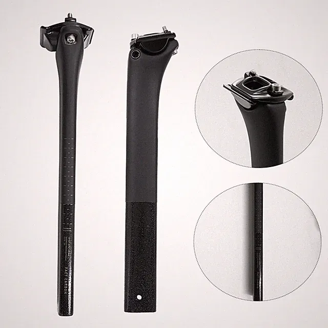 Carbon Road Bike Seatpost, 300mm/380mm, 0mm Offset, Internal Battery Holder