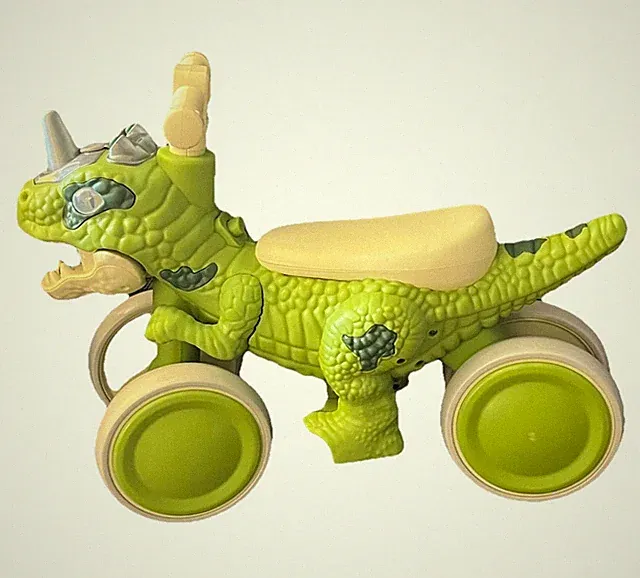 Dinosaur Balance Bike With Sound 1-3 Year Olds Toddler 4 Wheel No Pedal Tested