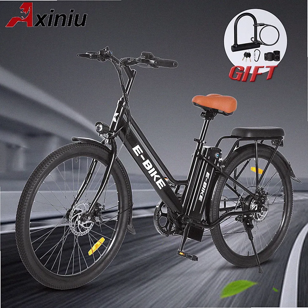 E-Bike 26" Electric Bike for Adults 750W Motor City Bicycle-Commuter Ebike Black