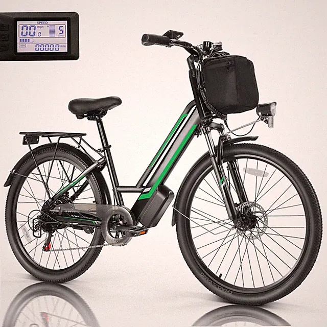 Electric Bike 500W Low-Step Thru Cruiser Bicycle City Commuter E-Bike for Adults
