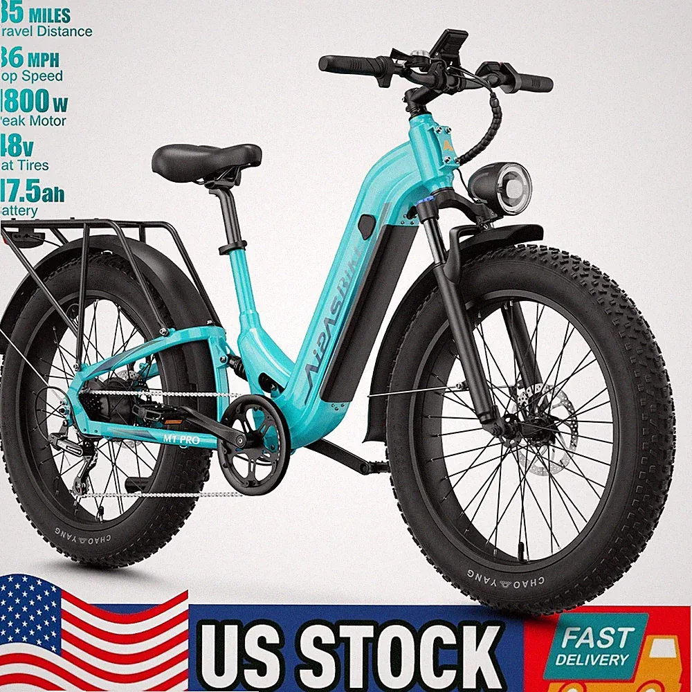 Electric Bike E-Bike 1800W 48V 17.5AH Adults Bicycle 26" Fat Tire Mountain Ebike