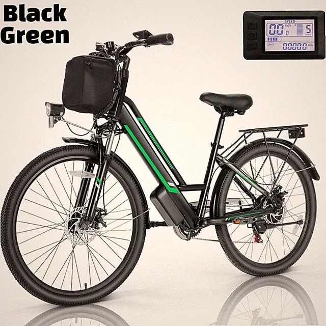 Electric Mountain Bike 26'' Low-Step Thru Cruiser Bicycle 500W 48V E-Bike 20mph⭐