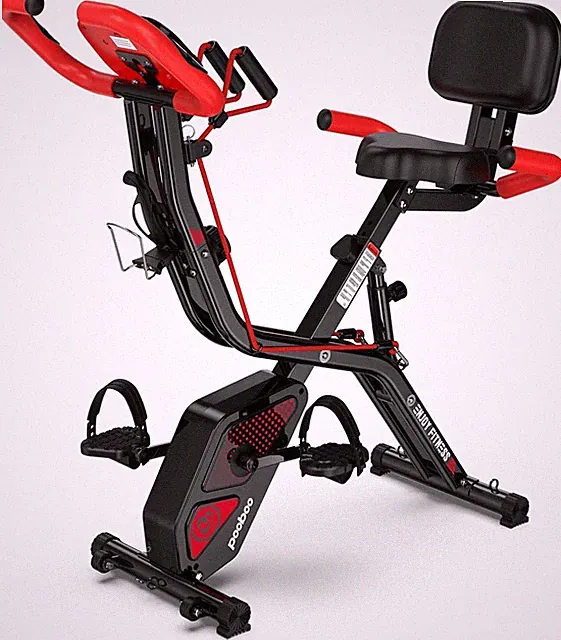 Folding Exercise Bike, Foldable Fitness Stationary Bike Machine, Upright Indoor