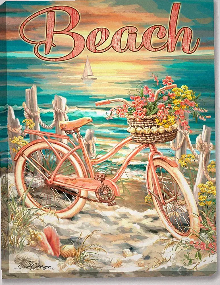 Glow Décor Beach Cruiser Bicycle Illuminated Wall Art