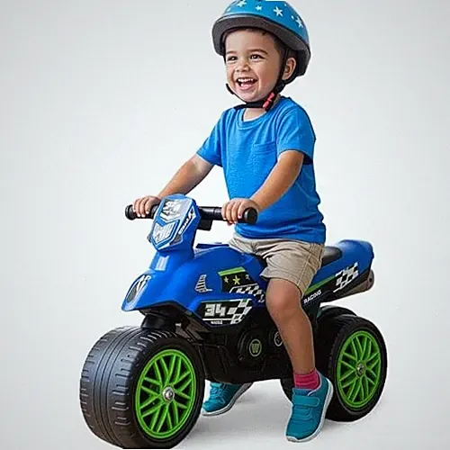 Kids Motorcycle Balance Bike - Toddler Ride on Toys w/Sounds, Wide Large Blue