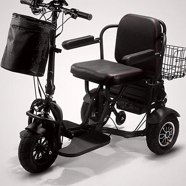 MotoTec Trike 48V 1000W Folding Black Mobility Trike Dual Motor Lithium