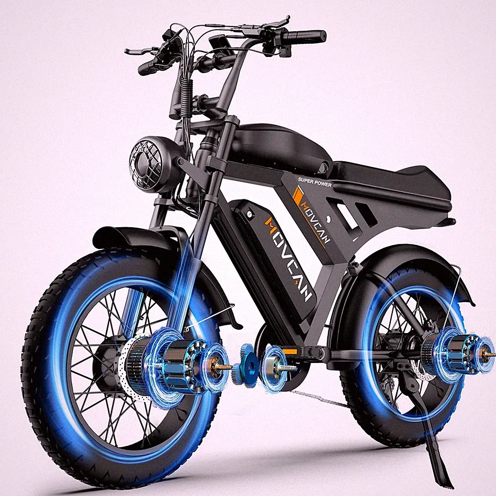 Movcan 20" Fat Tire Electric Bike 37.5mph 3000W 48V 40Ah Mountain Ebike Adults
