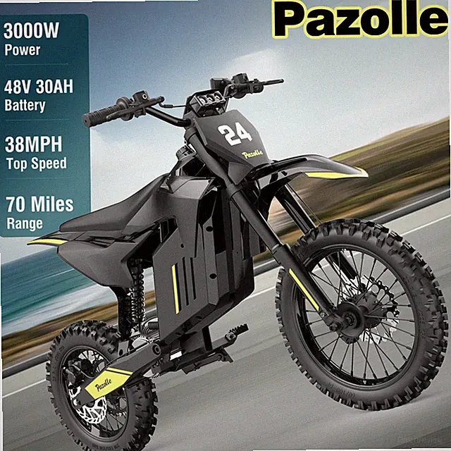 Pazolle Electric Dirt Bike 3000W 48V 30Ah 38MPH E-Adventure Bike For Adults