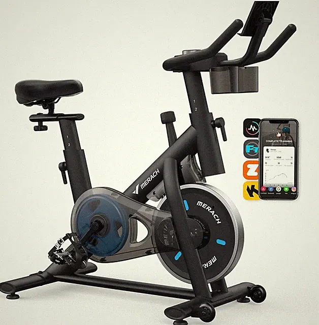 Quiet Exercise Bike with App, 300Lbs Capacity, Tablet Mount & Fitness Courses