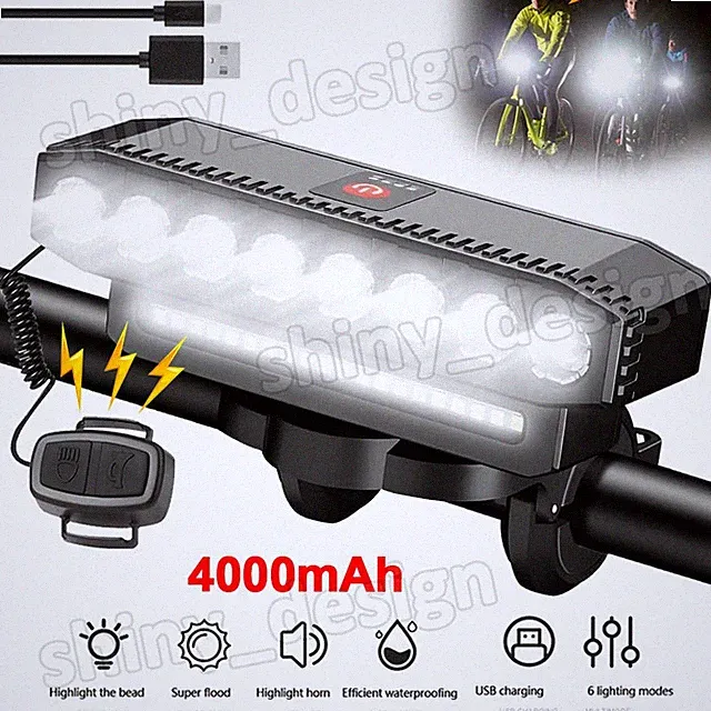 USB Rechargeable Super Bright Bicycle Front Headlight LED Bike Light Waterproof