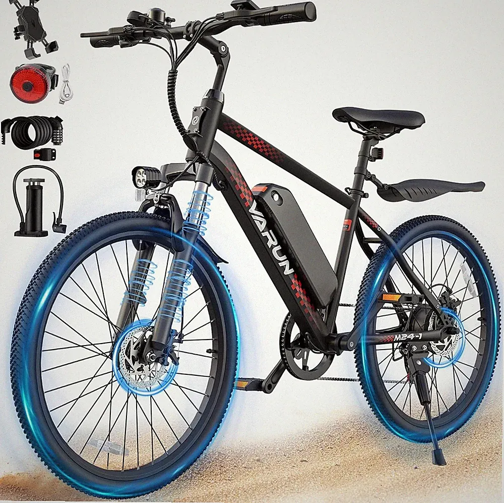 Varun 24 Inch Mountain Electric Bike 20MPH City Bike 500W 36V Commuter E-Bike
