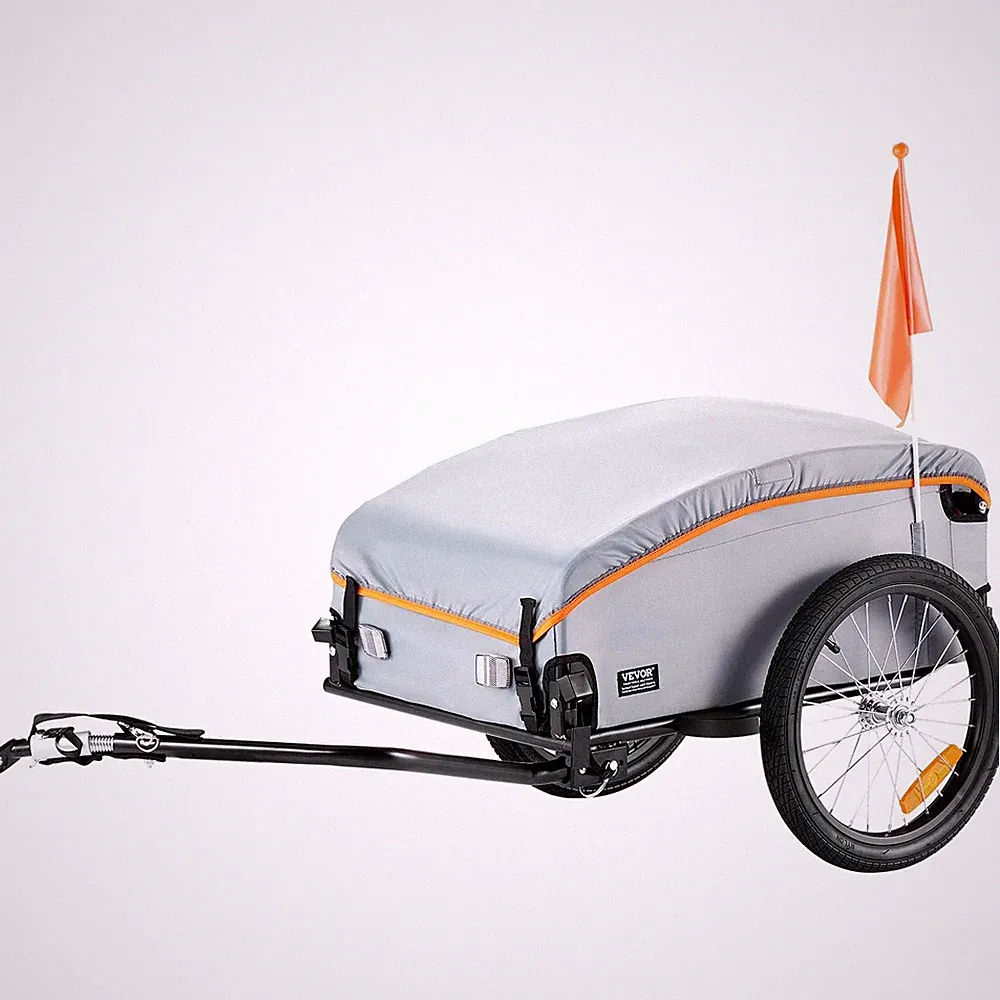 VEVOR Bike Cargo Trailer, 100 lbs Capacity, Heavy-Duty Bicycle Wagon Cart, Folda